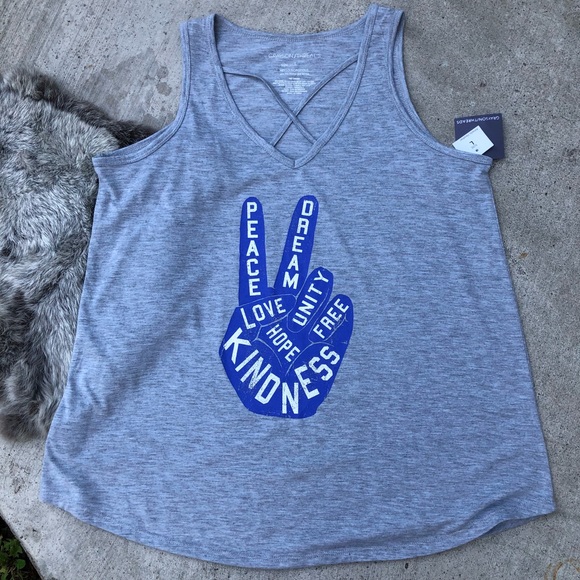 NWT Grayson Threads Peace Cross Tank Top - Picture 2 of 5